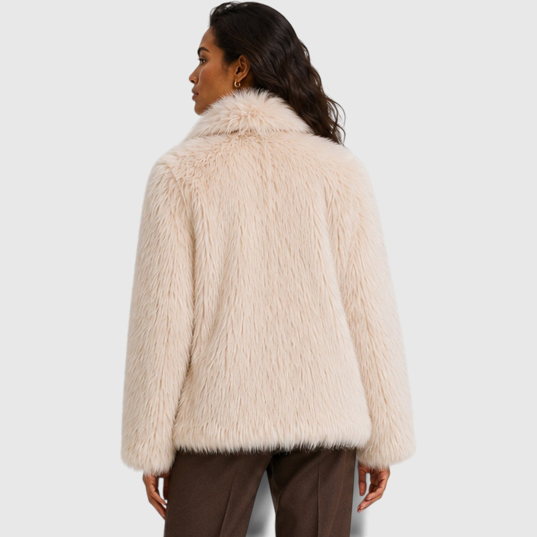 Women's Chic Faux Fur Zip-Up Short Coat