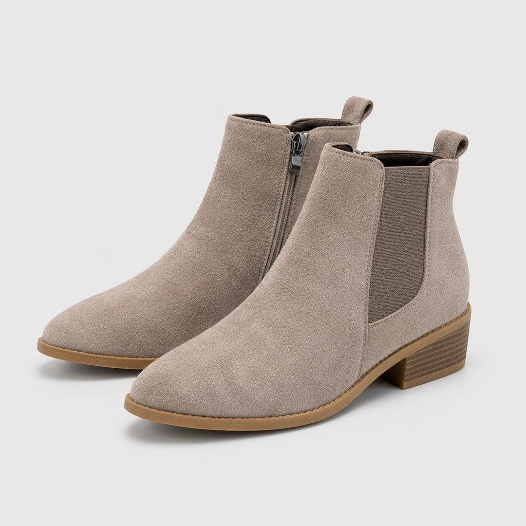 Women's Stylish Suede Mid Heel Ankle Boots