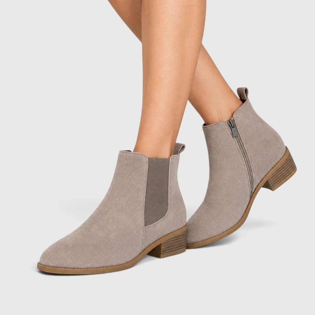 Women's Stylish Suede Mid Heel Ankle Boots