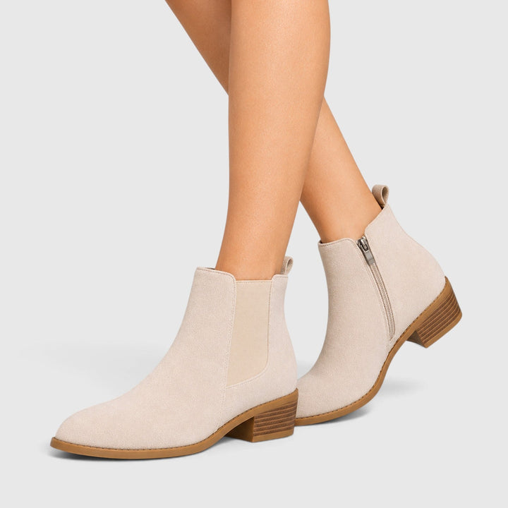 Women's Stylish Suede Mid Heel Ankle Boots