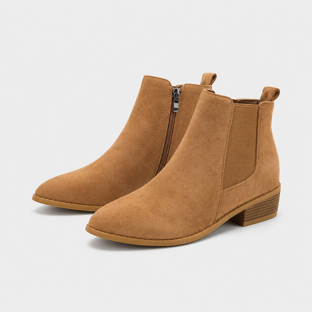 Women's Stylish Suede Mid Heel Ankle Boots