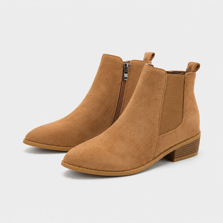 Women's Stylish Suede Mid Heel Ankle Boots