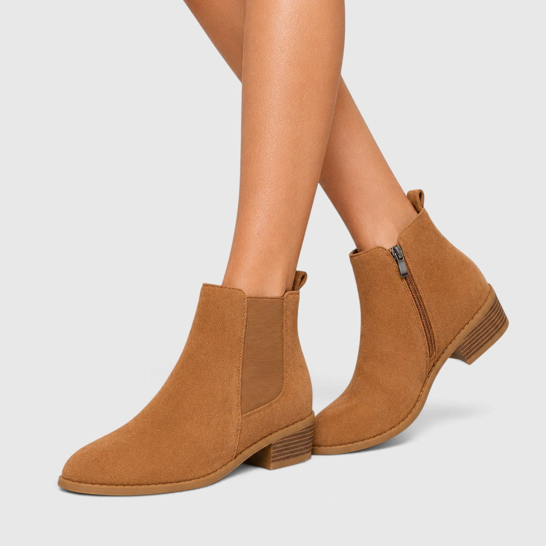 Women's Stylish Suede Mid Heel Ankle Boots