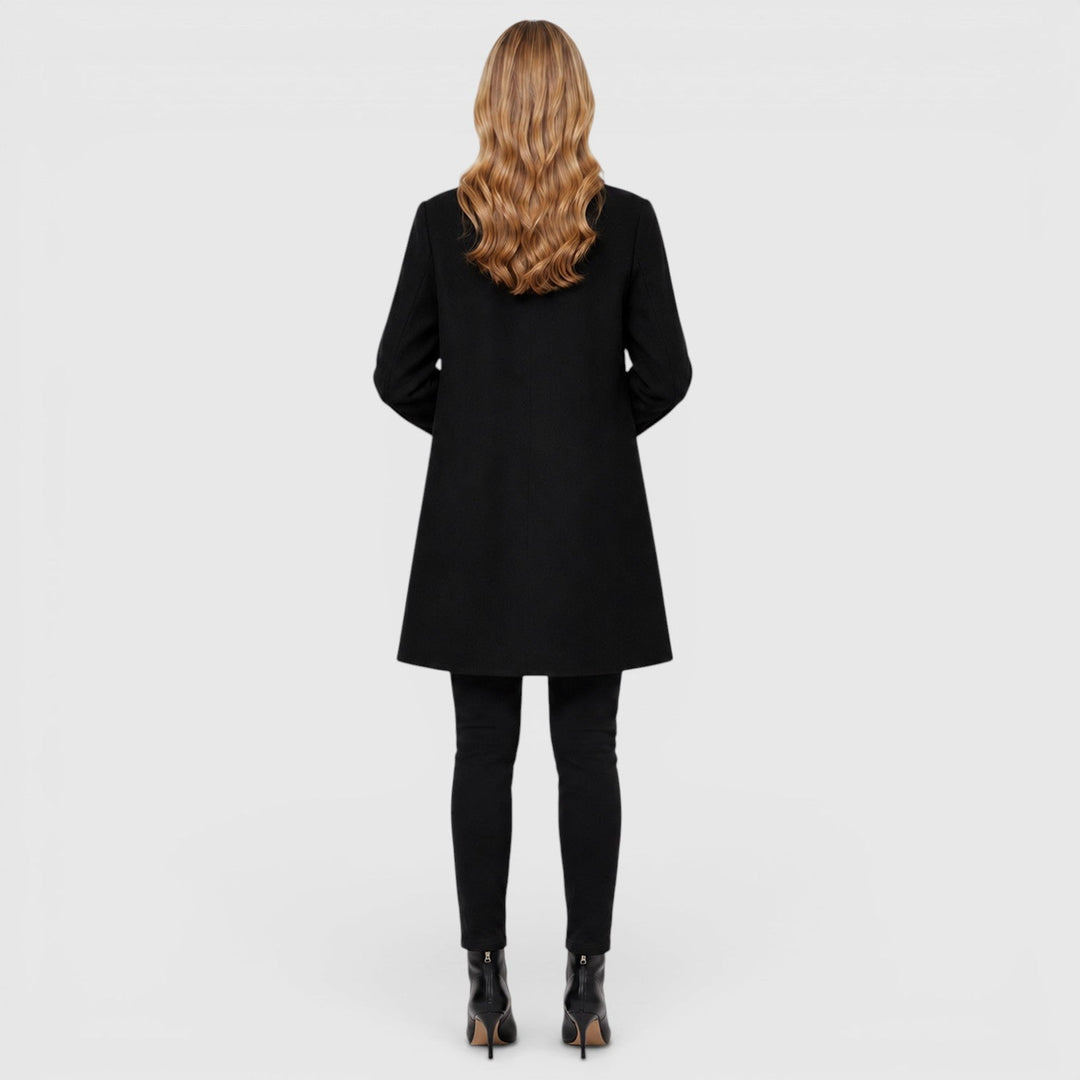 Women's Classic Wool Long Coat with Warm Insulation