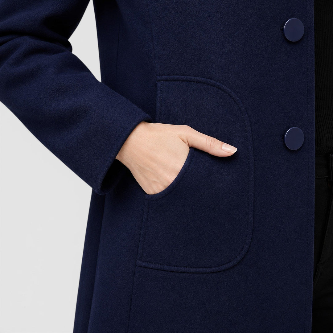 Women's Classic Wool Long Coat with Warm Insulation