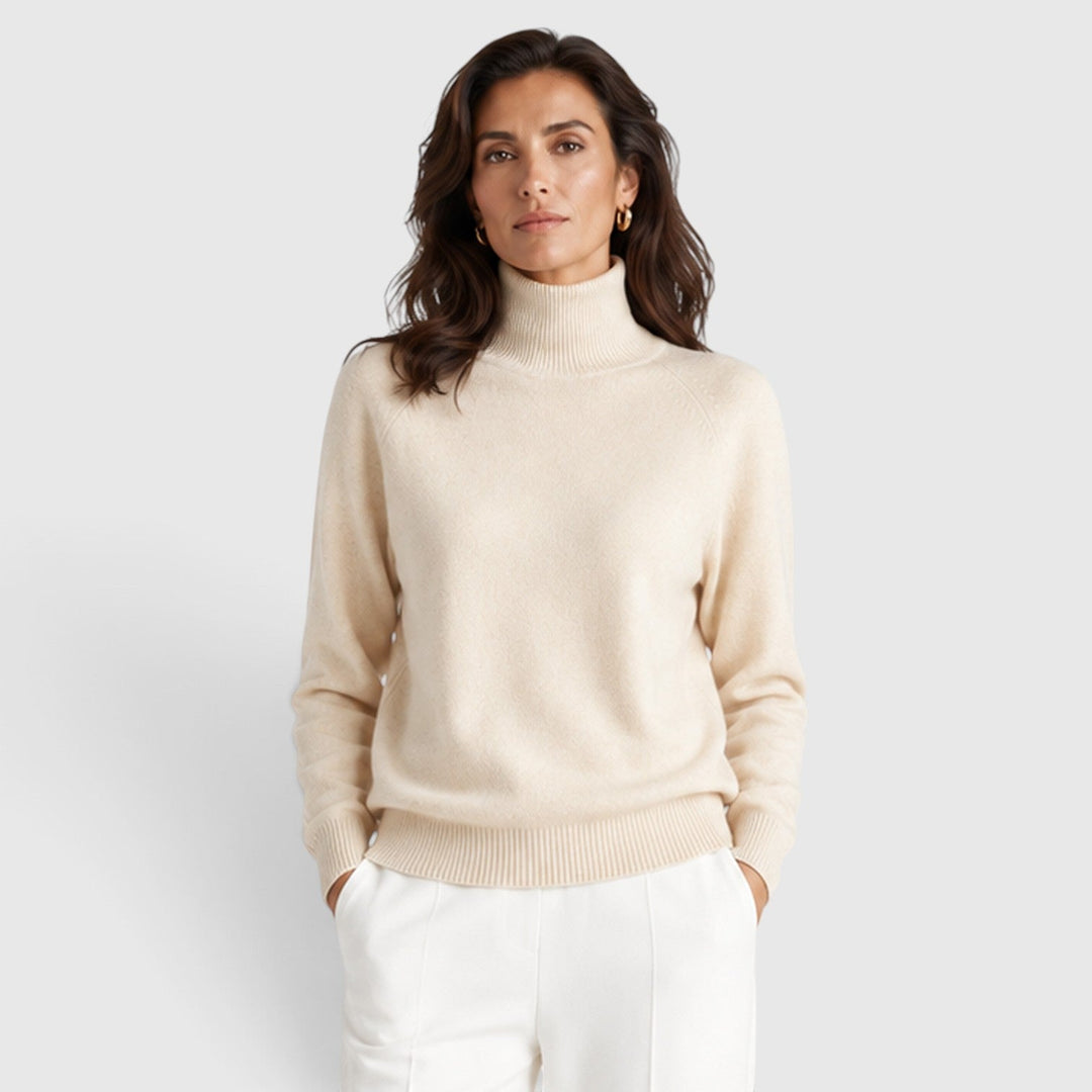 Women's Classic Wool Knit Roll Neck Jumper