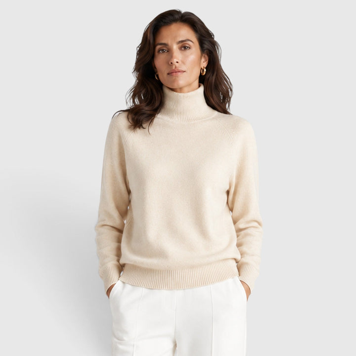 Women's Classic Wool Knit Roll Neck Jumper