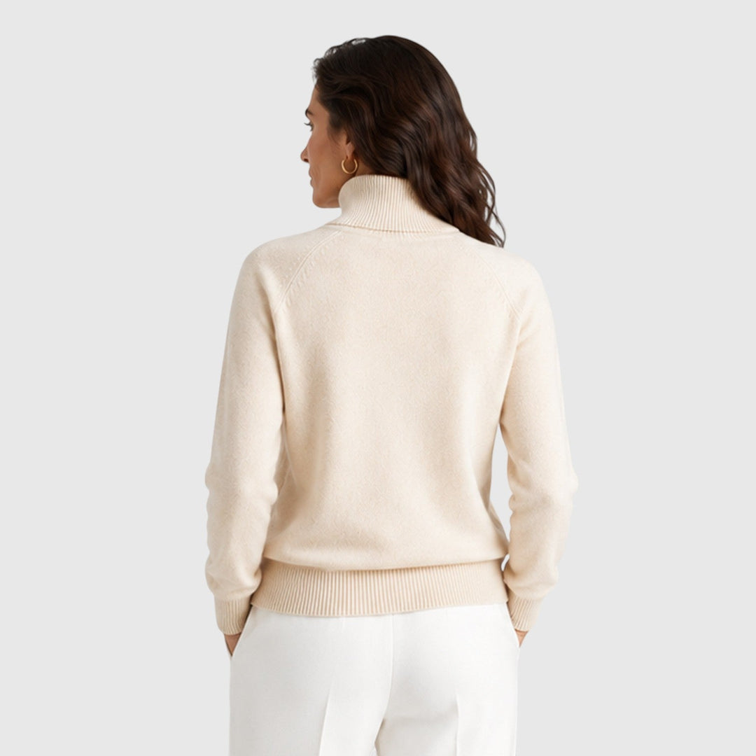 Women's Classic Wool Knit Roll Neck Jumper