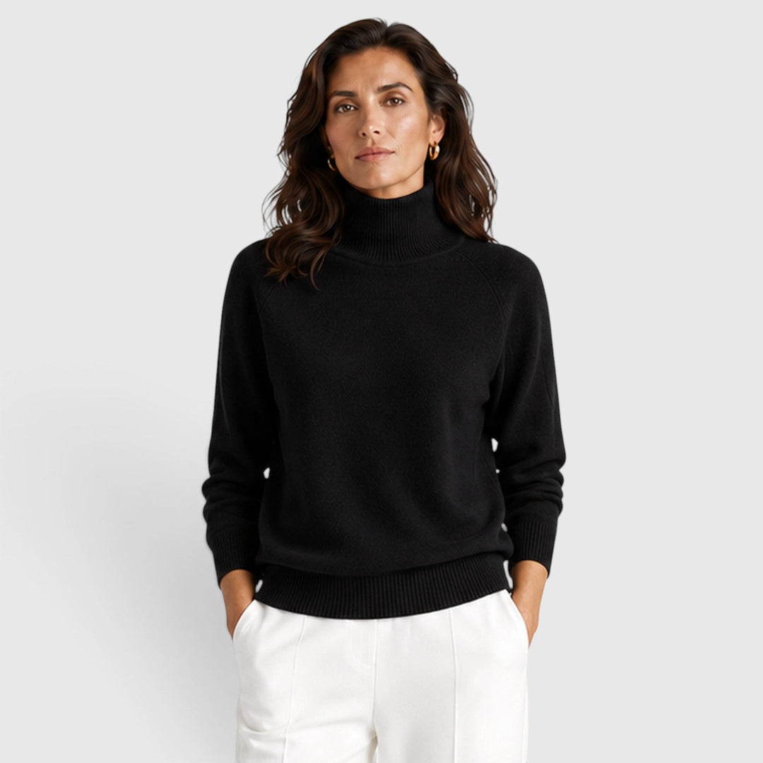 Women's Classic Wool Knit Roll Neck Jumper