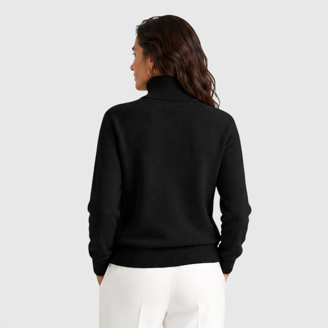 Women's Classic Wool Knit Roll Neck Jumper