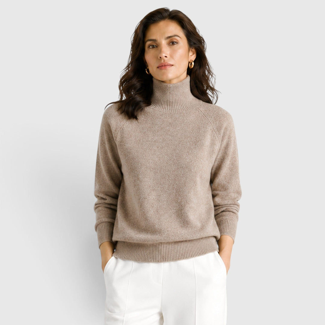 Women's Classic Wool Knit Roll Neck Jumper