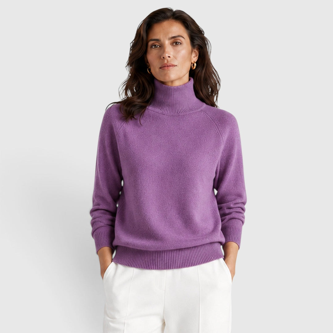 Women's Classic Wool Knit Roll Neck Jumper