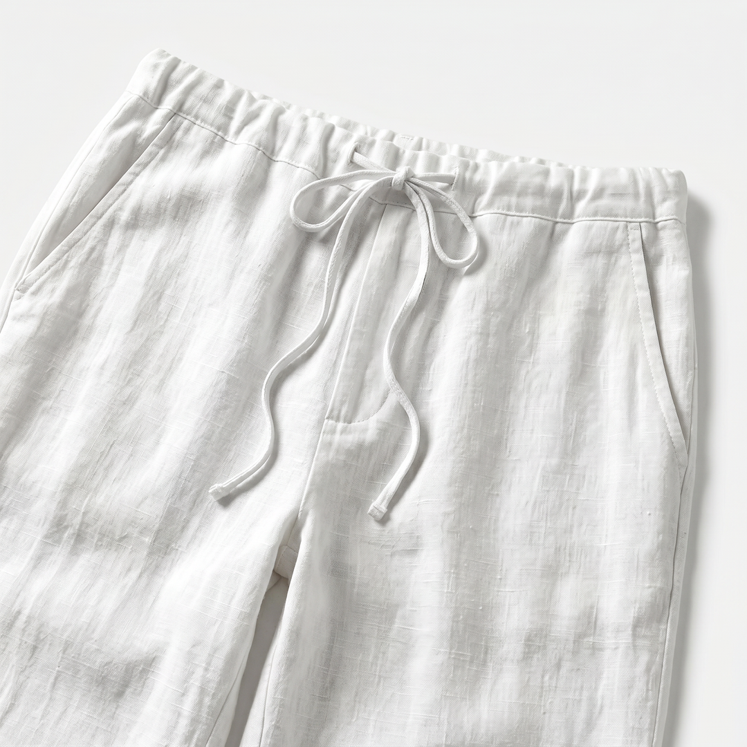 Men's Casual Drawstring Waist Straight-Leg Trousers