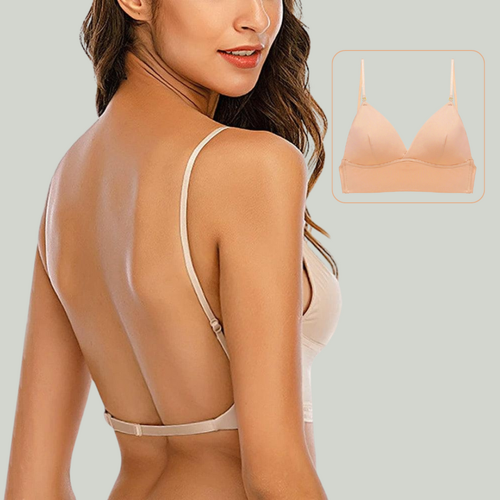 Womens Seamless Bra Longline Fit Low Back Straps - Clovrio