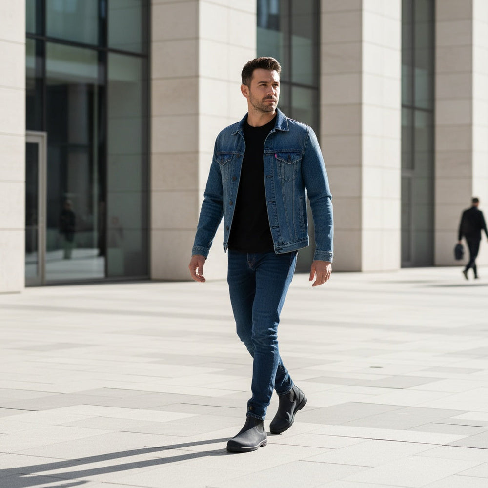 Men's Casual Leather Look Chelsea Boots