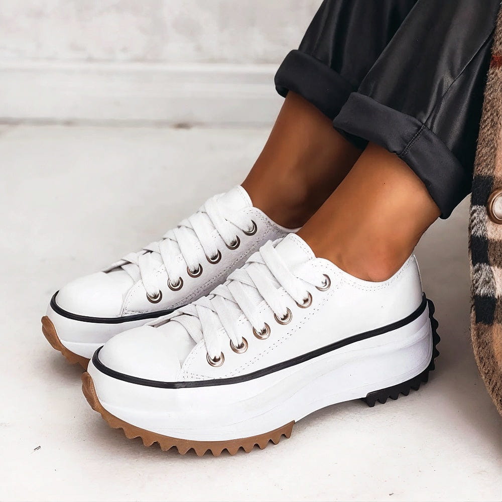 Women's Casual Comfort Platform Leather Sneakers