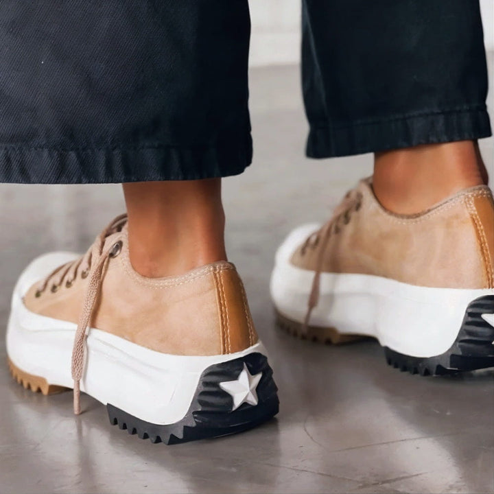 Women's Casual Comfort Platform Leather Sneakers