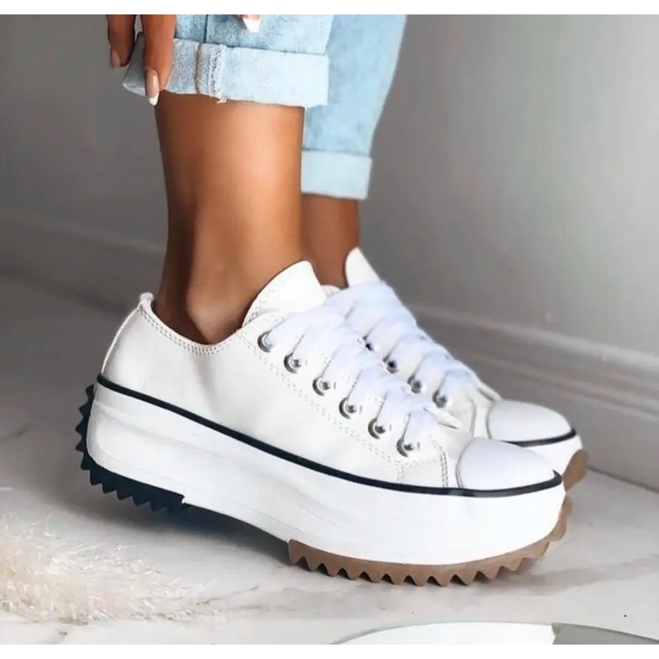 Women's Casual Comfort Platform Leather Sneakers