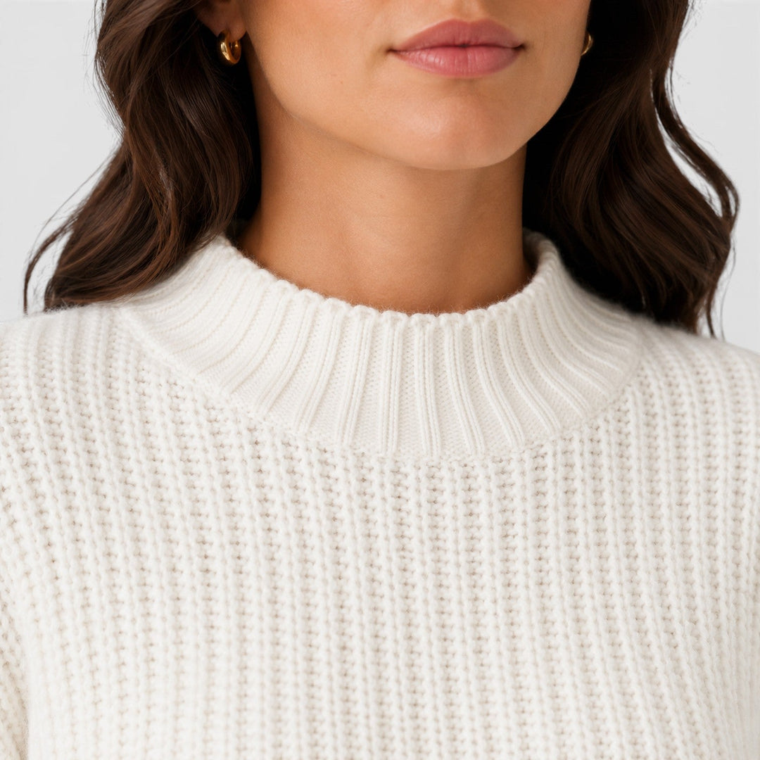 Women's Casual Cropped Knit Half Turtleneck Sweater