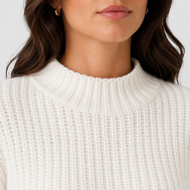 Women's Casual Cropped Knit Half Turtleneck Sweater