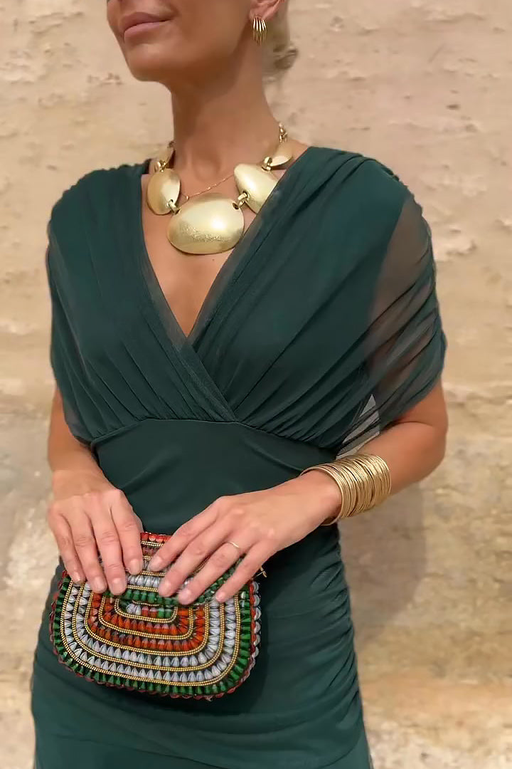 Women's Elegant Pleated Gradient Maxi Dress