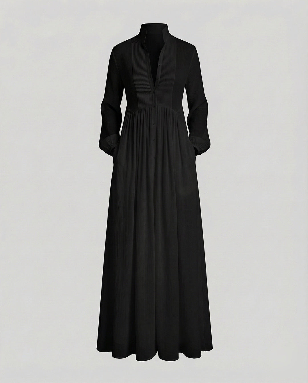 Women's Lightweight Cotton Button-Front Maxi Shirt Dress