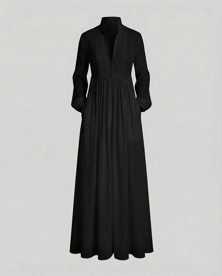 Women's Lightweight Cotton Button-Front Maxi Shirt Dress