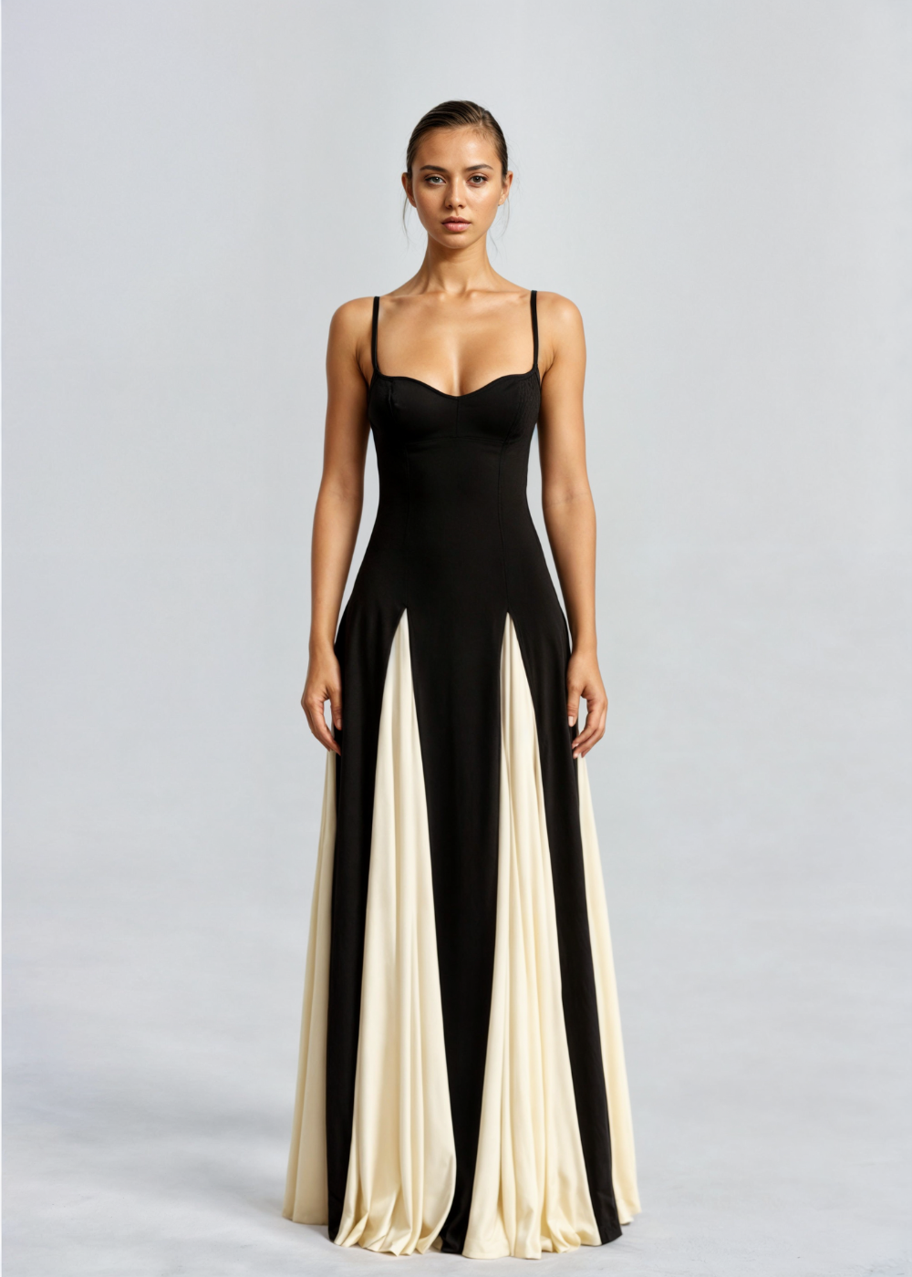 Women's Elegant Sculpted Top Maxi Cocktail Dress