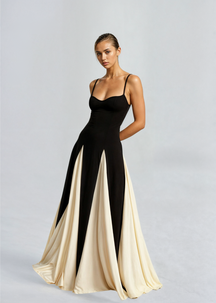 Women's Elegant Sculpted Top Maxi Cocktail Dress