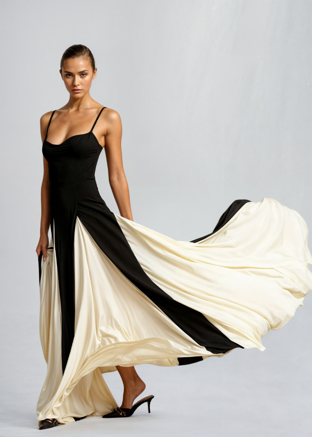 Women's Elegant Sculpted Top Maxi Cocktail Dress