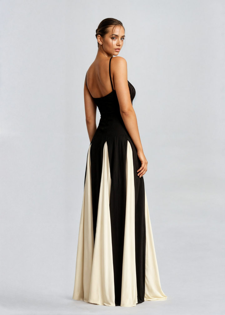 Women's Elegant Sculpted Top Maxi Cocktail Dress