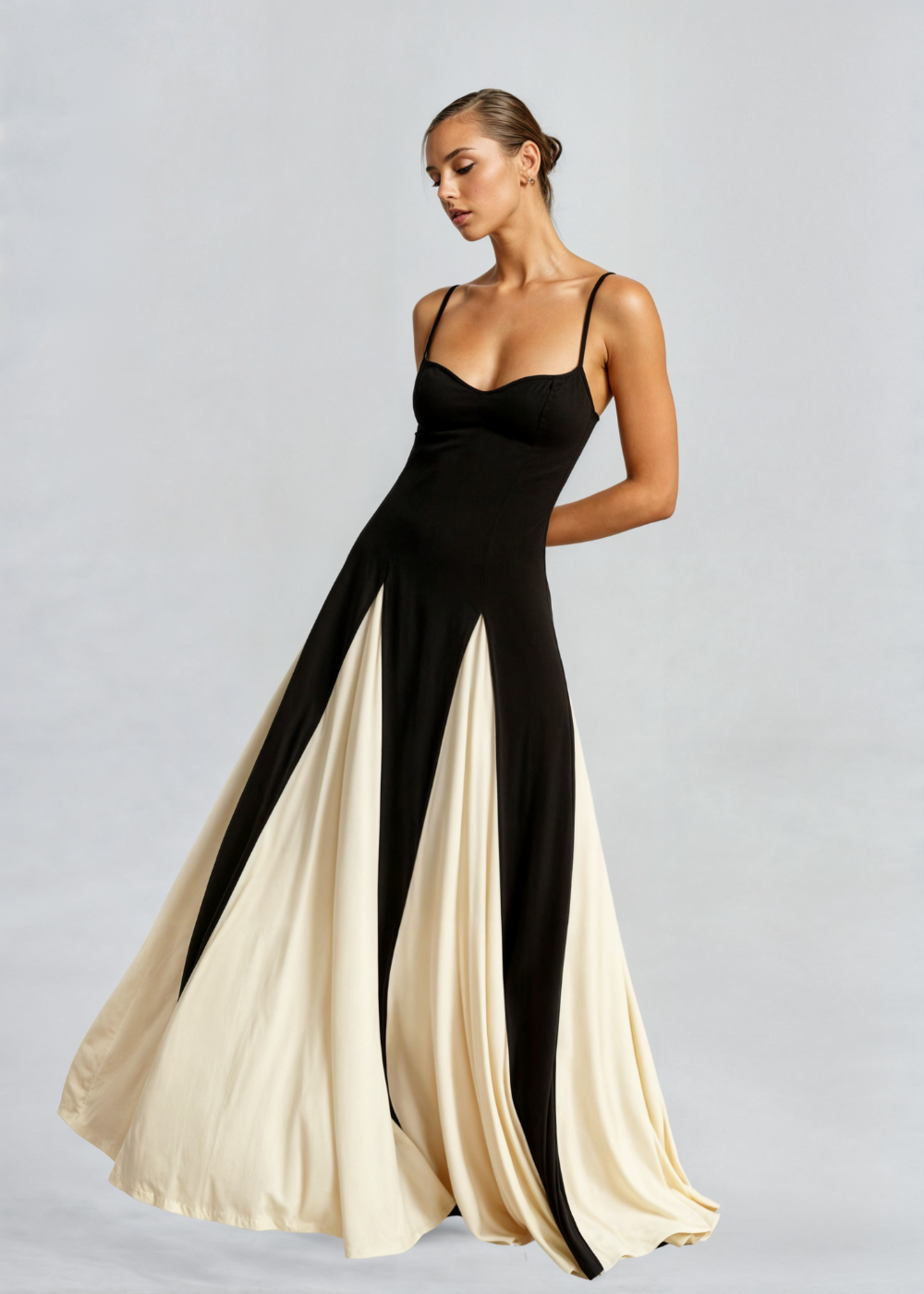 Women's Elegant Sculpted Top Maxi Cocktail Dress